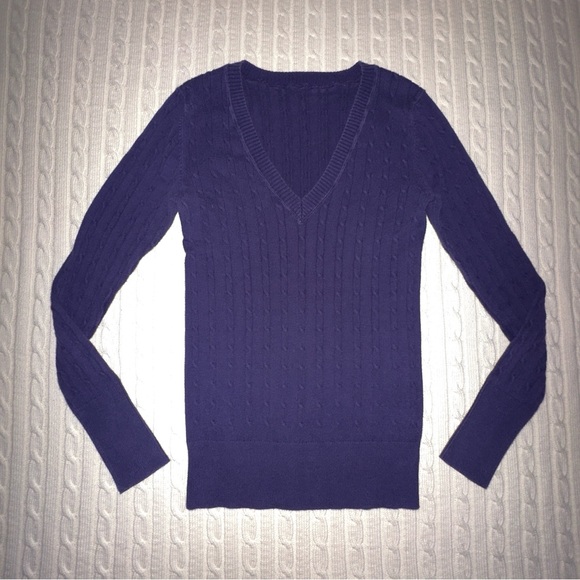 y2k v neck cable knit sweater - Picture 2 of 6